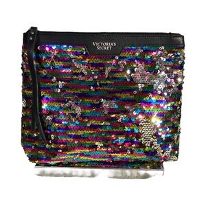 Victoria’s Secret Colorful Sequin Sparkle Cosmetic Travel Bag